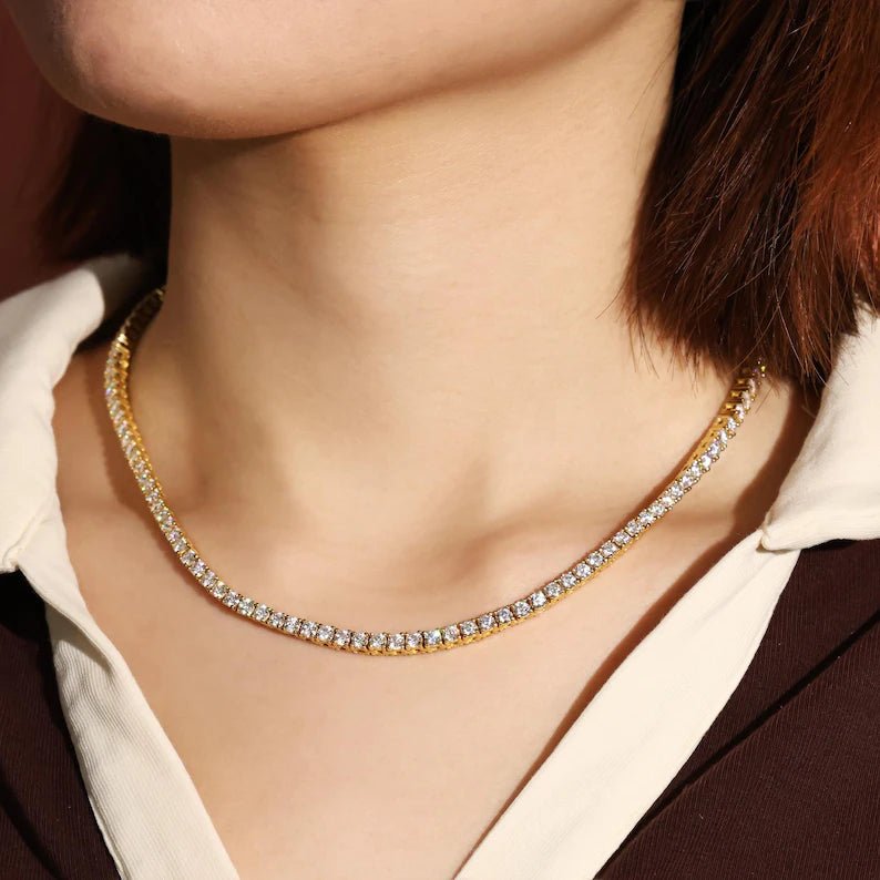 Gemma 3mm Moissanite Tennis Travel Necklace image 5