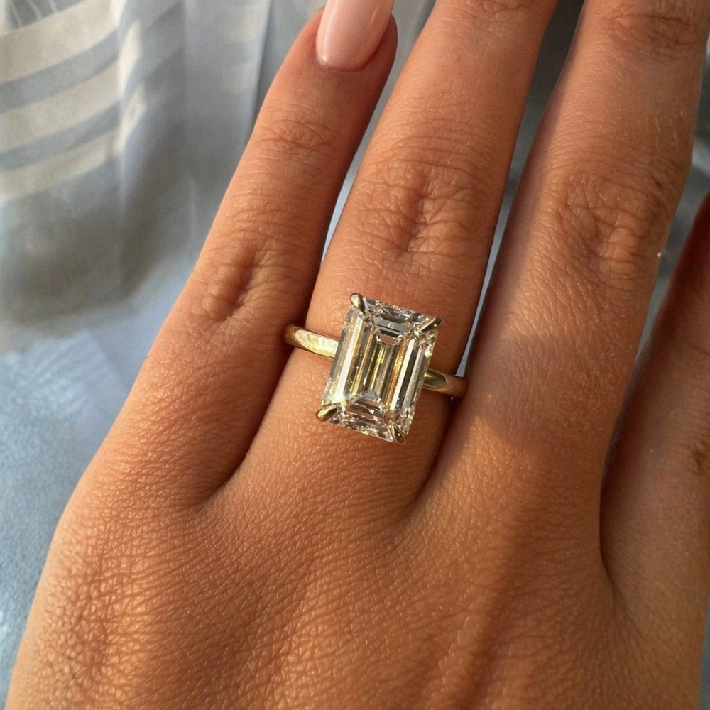 Signature Emilio 3-3.5ct Emerald Cut Solitaire Ring image 1