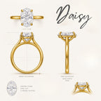 Signature Daisy Oval Cut 5ct Cathedral Ring image 9