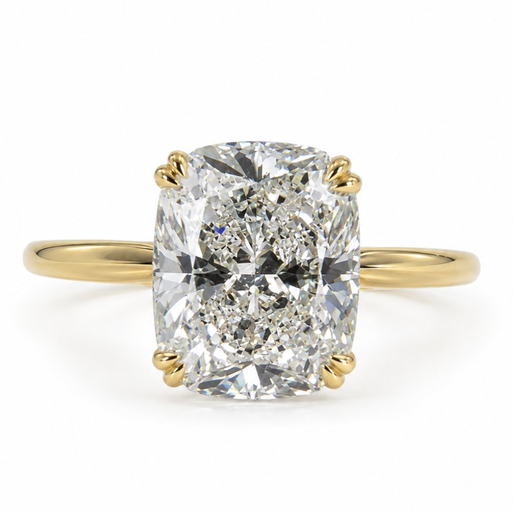 Signature Catherine 3ct Elongated Cushion Cut Cathedral Setting Ring image 0
