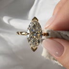 Signature Freya 2ct Moissanite Marquise Half Bezel Ring image 2