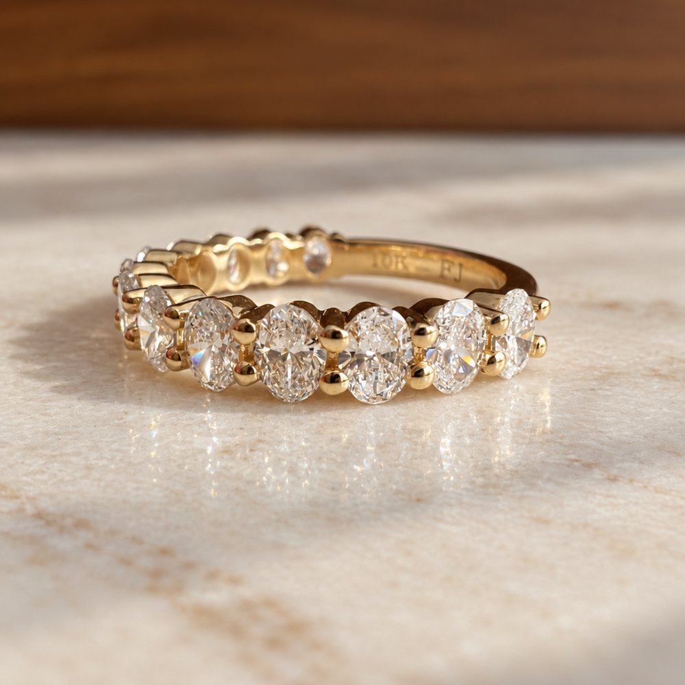 READY TO SHIP - Valentina 2.25CTW Oval 3/4 Eternity Band