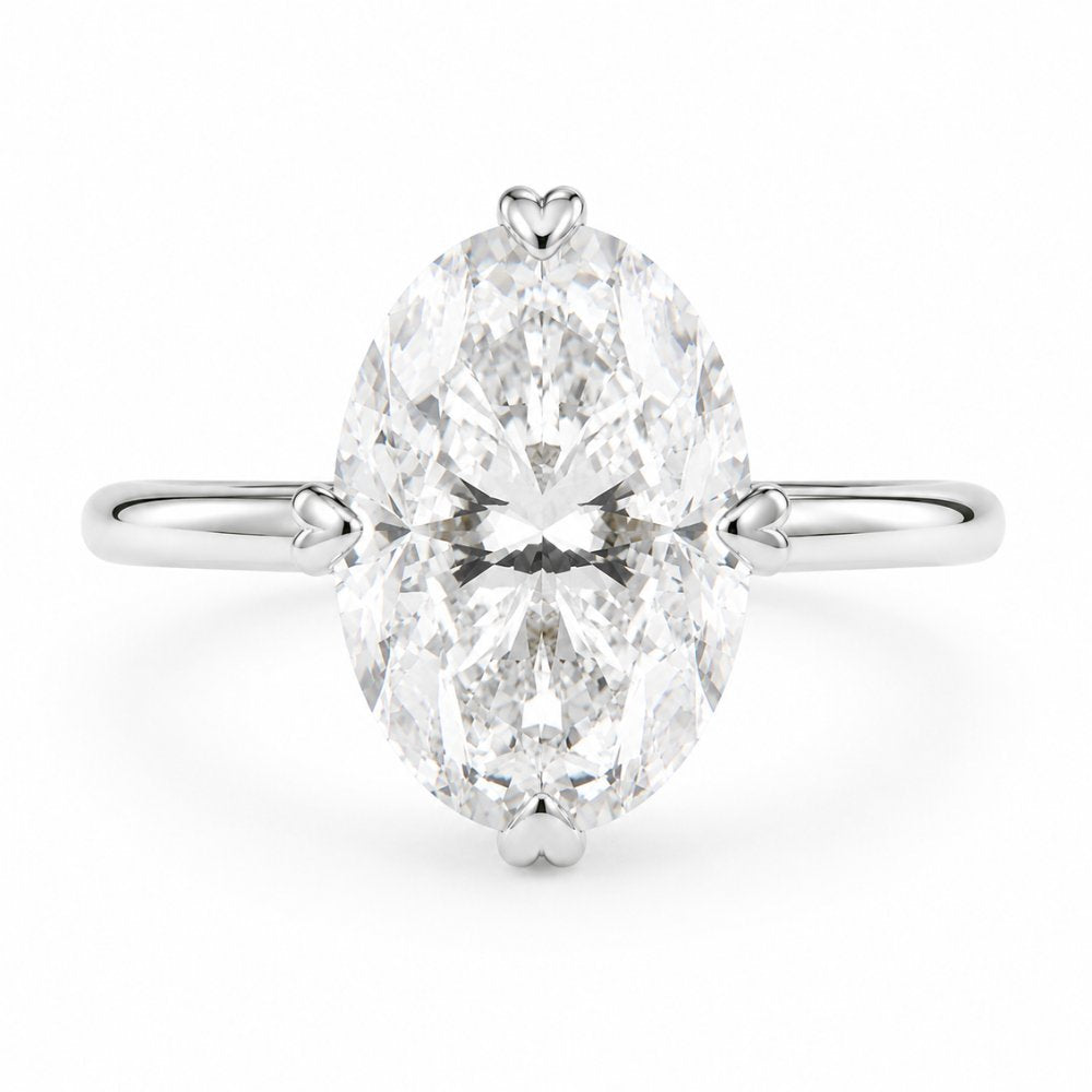 Olivia 4ct Oval Cut Compass Set Solitaire Ring