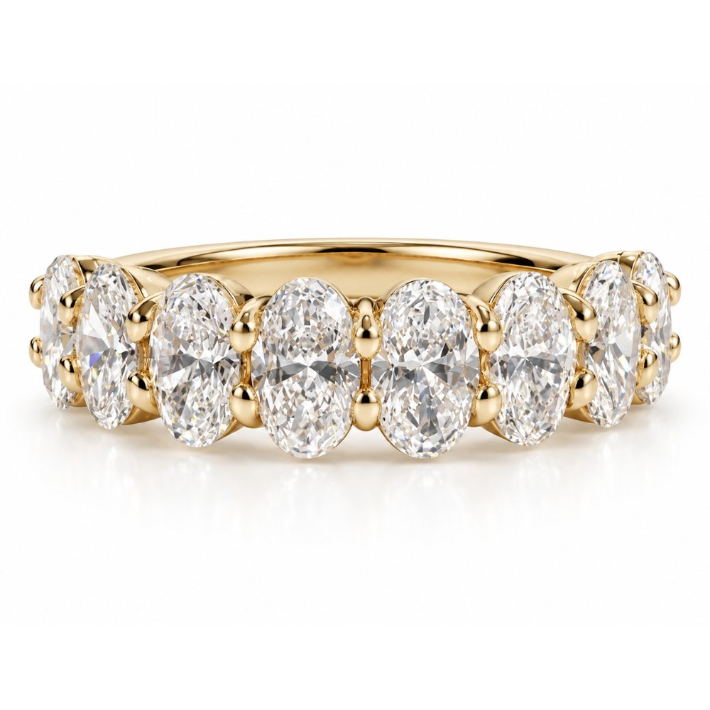 Chloe 2.4CTW Oval Half Eternity Band