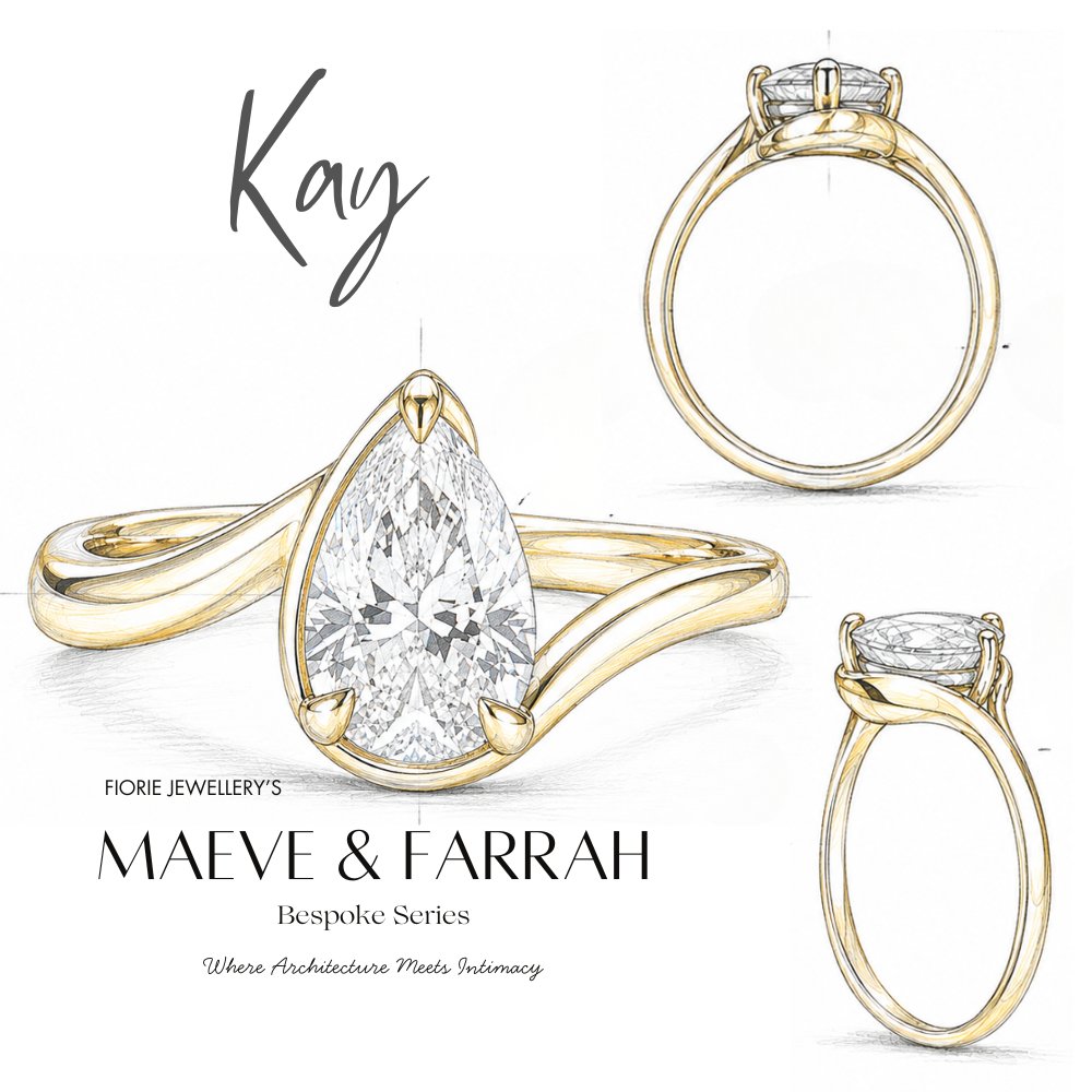 Kay 3ct Pear Contour Ring