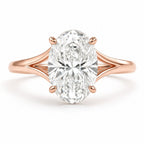Hailey 4ct Oval Low Set Split Shank Ring