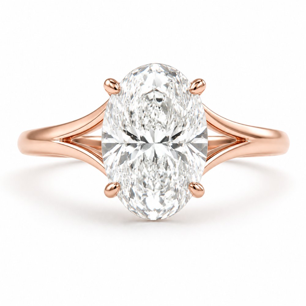 Hailey 4ct Oval Low Set Split Shank Ring