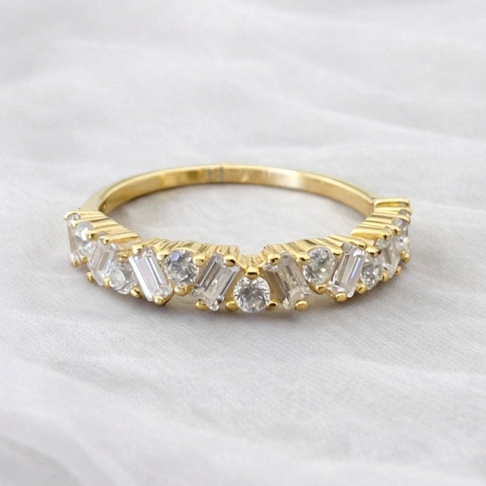 Signature Amina 2.5mm Moissanite Mosaic Half Eternity Band image 3