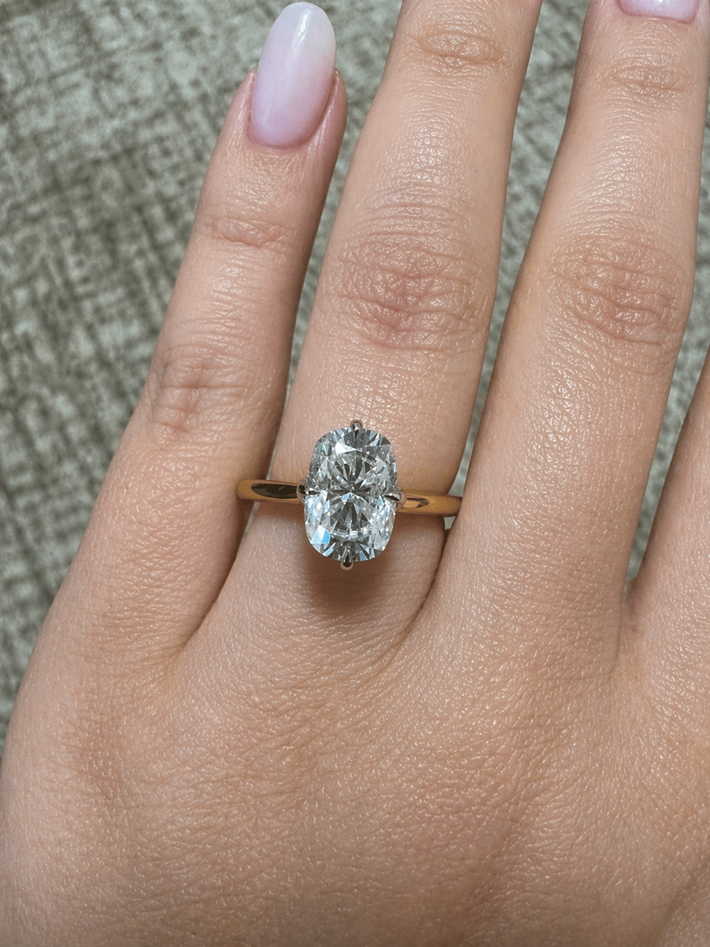 Athena 3ct Elongated Cushion Cut Tulip Setting Ring - M and F Series image 8