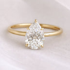 Signature Vela 4ct Pear Cut Cathedral Set Ring image 3