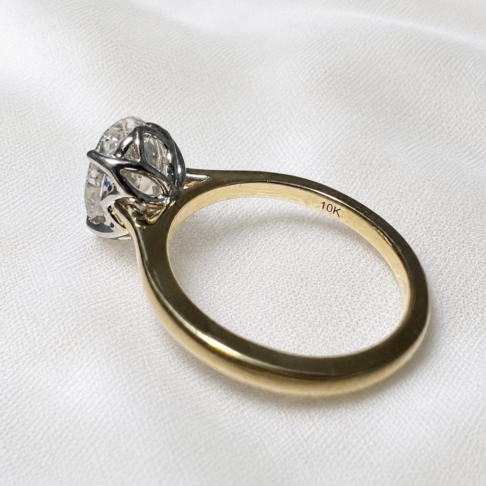 Ren 3-3.5ct Elongated Oval Cut Cathedral Tulip Basket Ring - M&F Series image 3