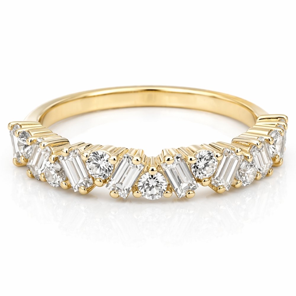 Signature Amina 2.5mm Moissanite Mosaic Half Eternity Band image 0