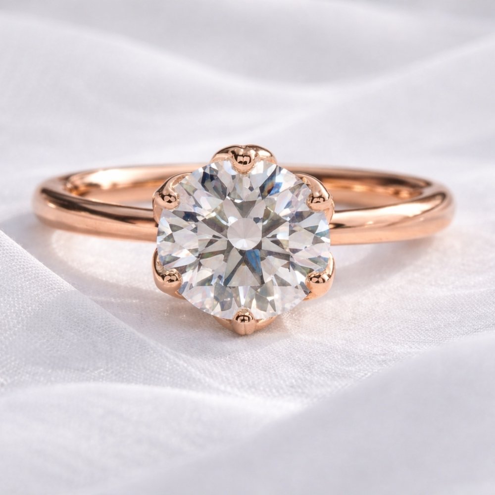 Renee 2ct Round Tulip Setting Ring - M & F Series image 8