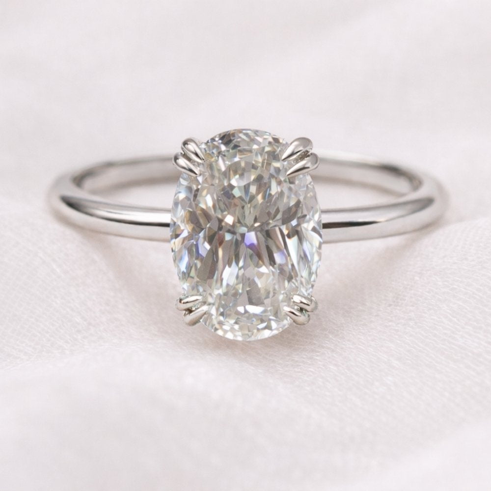 Signature Stevie Oval Cut 2.5ct Hidden Halo Low Set Ring image 7
