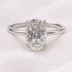Signature Stevie Oval Cut 2.5ct Hidden Halo Low Set Ring image 7