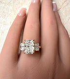 Emilia 6.6CTW Radiant Cut Trilogy Ring - M and F Series image 1
