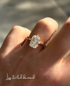 Lizzi 3ct Elongated Cushion Compass Prong Engagement Ring - M and F Series image 6
