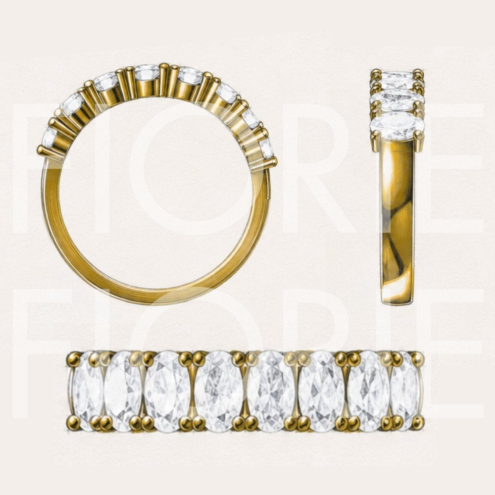 Signature Orianna Oval Half Eternity Band image 9