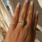 Signature Catherine 3ct Elongated Cushion Cut Cathedral Setting Ring image 1
