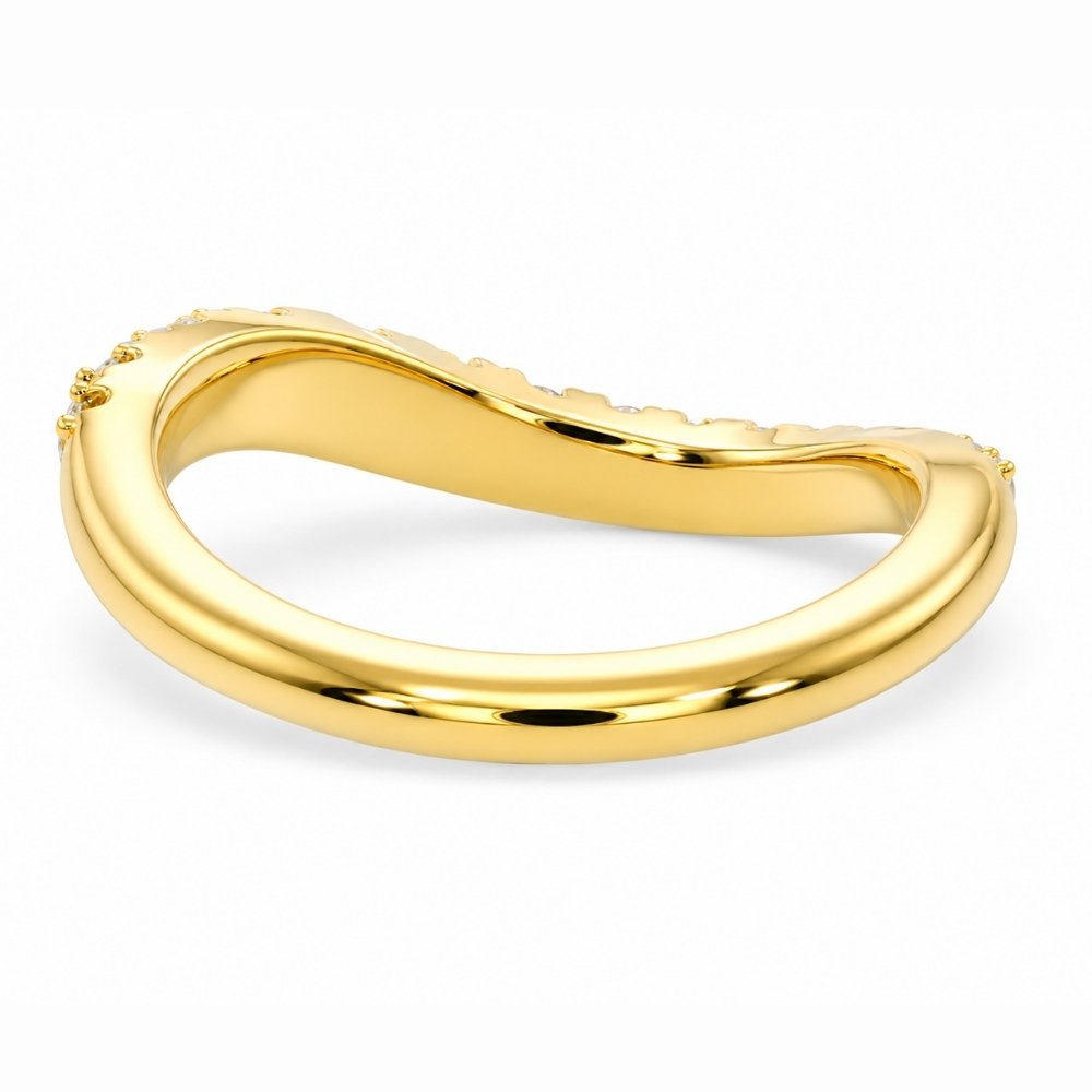 Signature Farrah Tapered Lab Diamond Wave Contour Band image 4