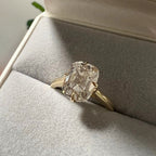 Athena 3ct Elongated Old Mine Cushion Cut Tulip Setting Ring - M and F Series image 6