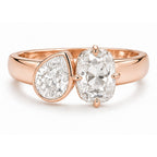 Signature Nicole 3CTW Pear and Cushion Cut Toi Et Moi Ring image 3