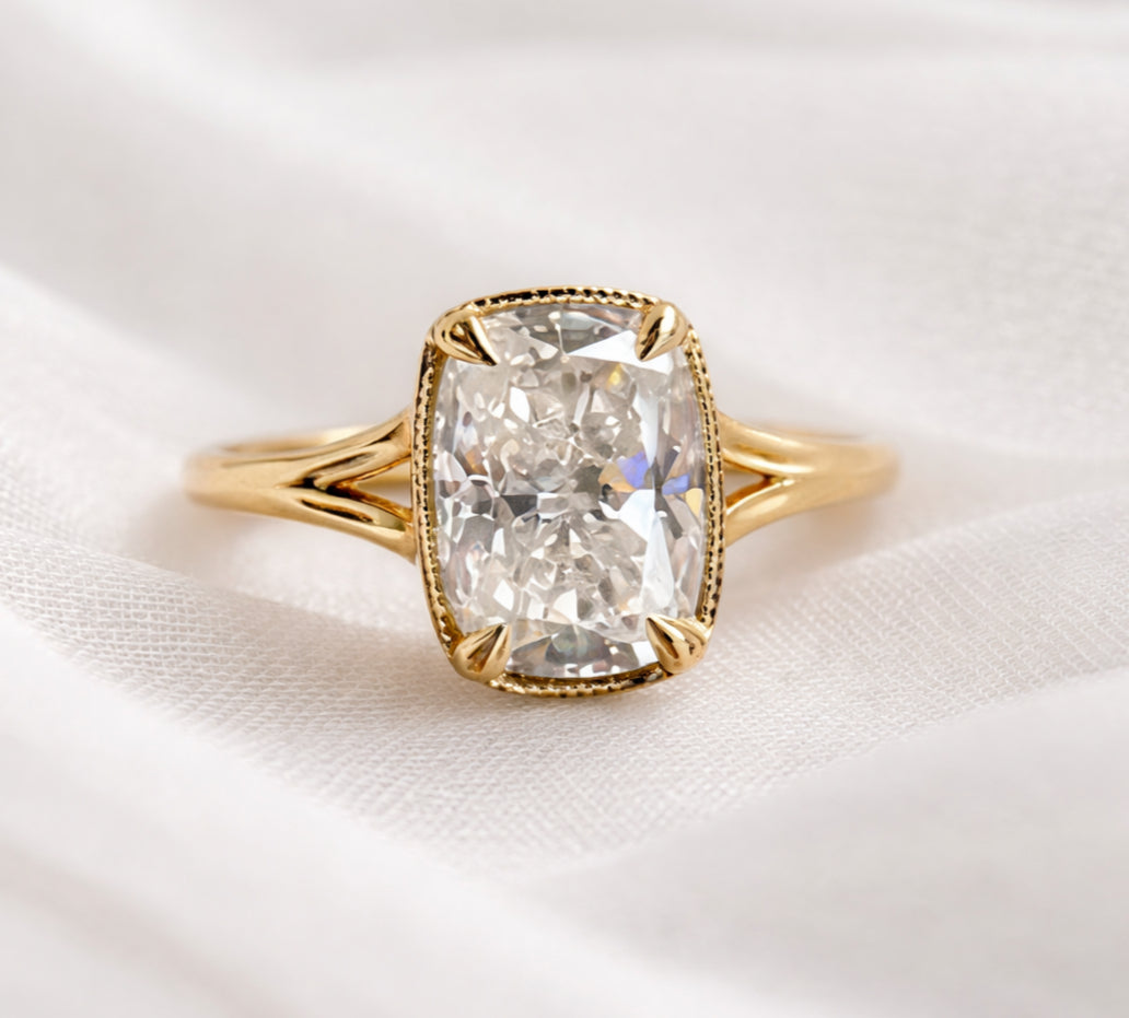 Signature Taylor 2.5ct Vintage-Inspired Elongated Cushion Solitaire Ring image 4