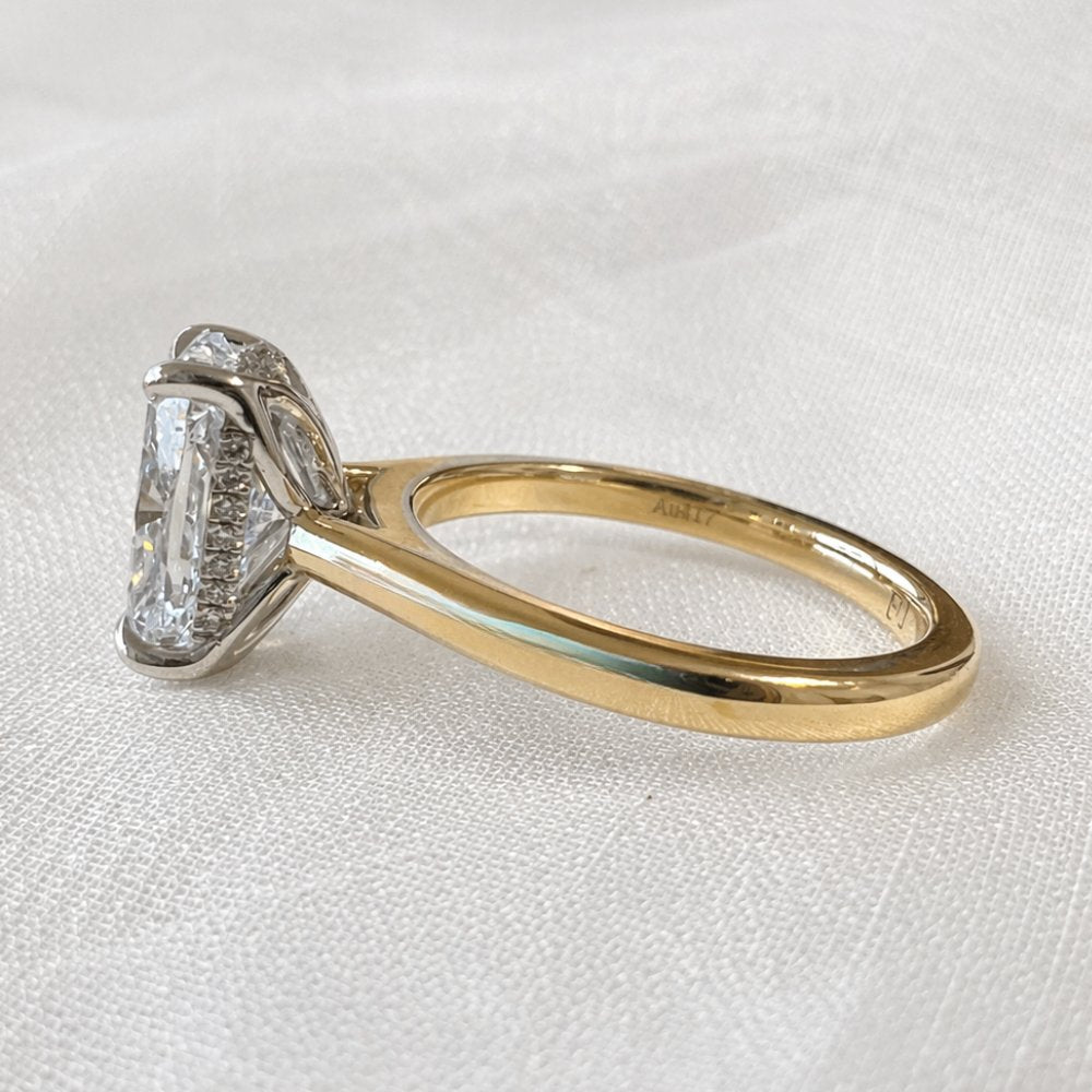 Signature Emily 3.5ct Elongated Cushion Cut Cathedral Engagement Ring image 5
