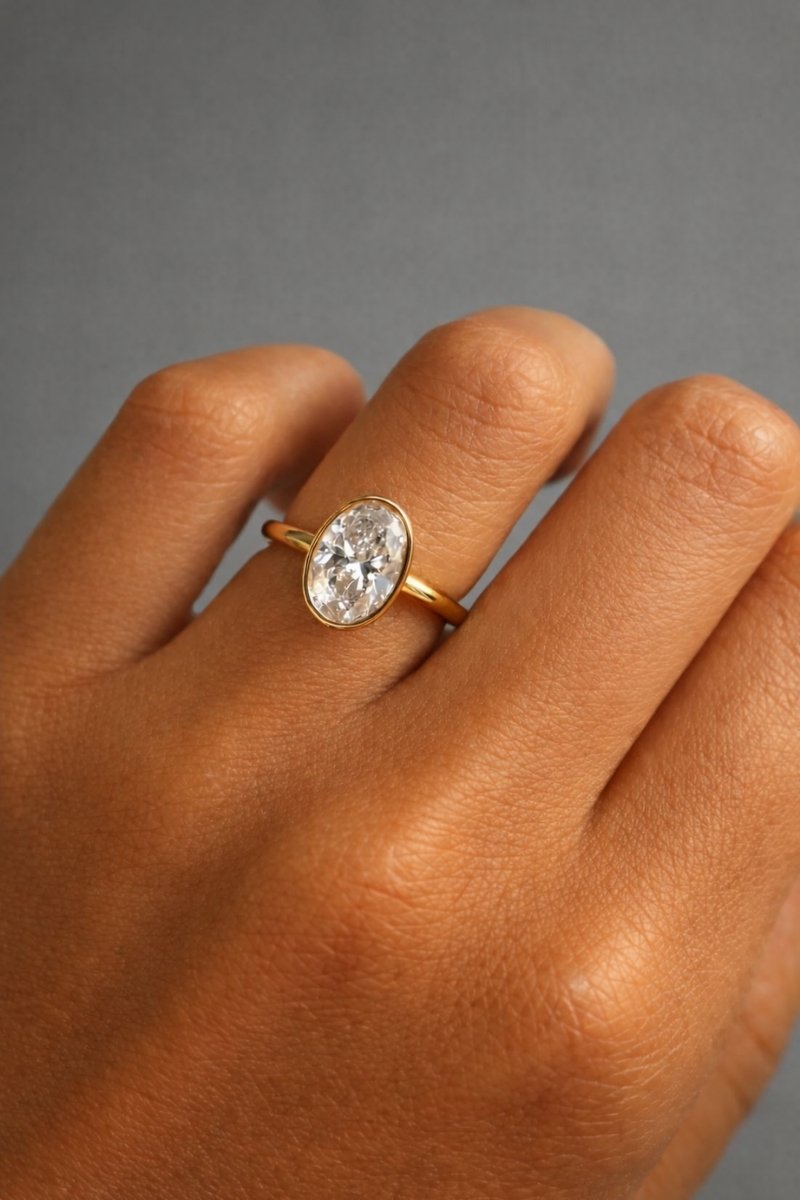 Lottie 2.5ct Oval Bezel Ring - M & F Series image 1