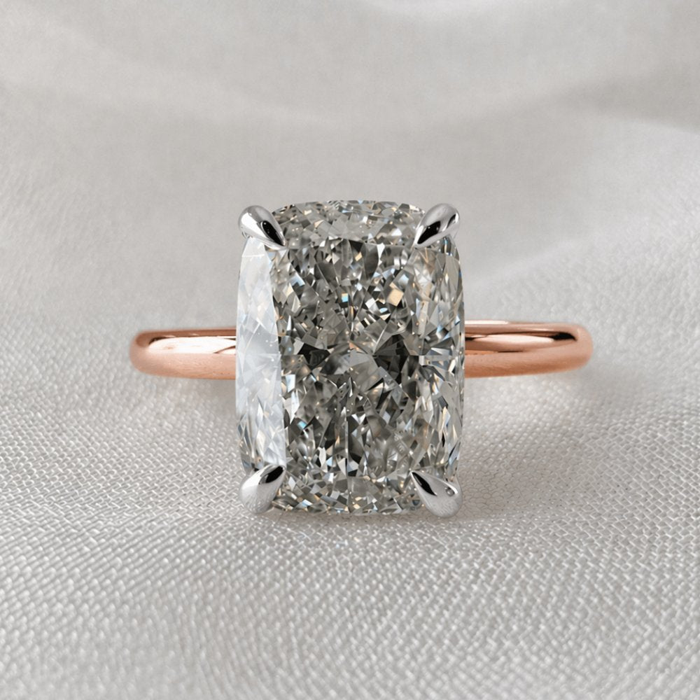 Signature Emily 3.5ct Elongated Cushion Cut Cathedral Engagement Ring image 7