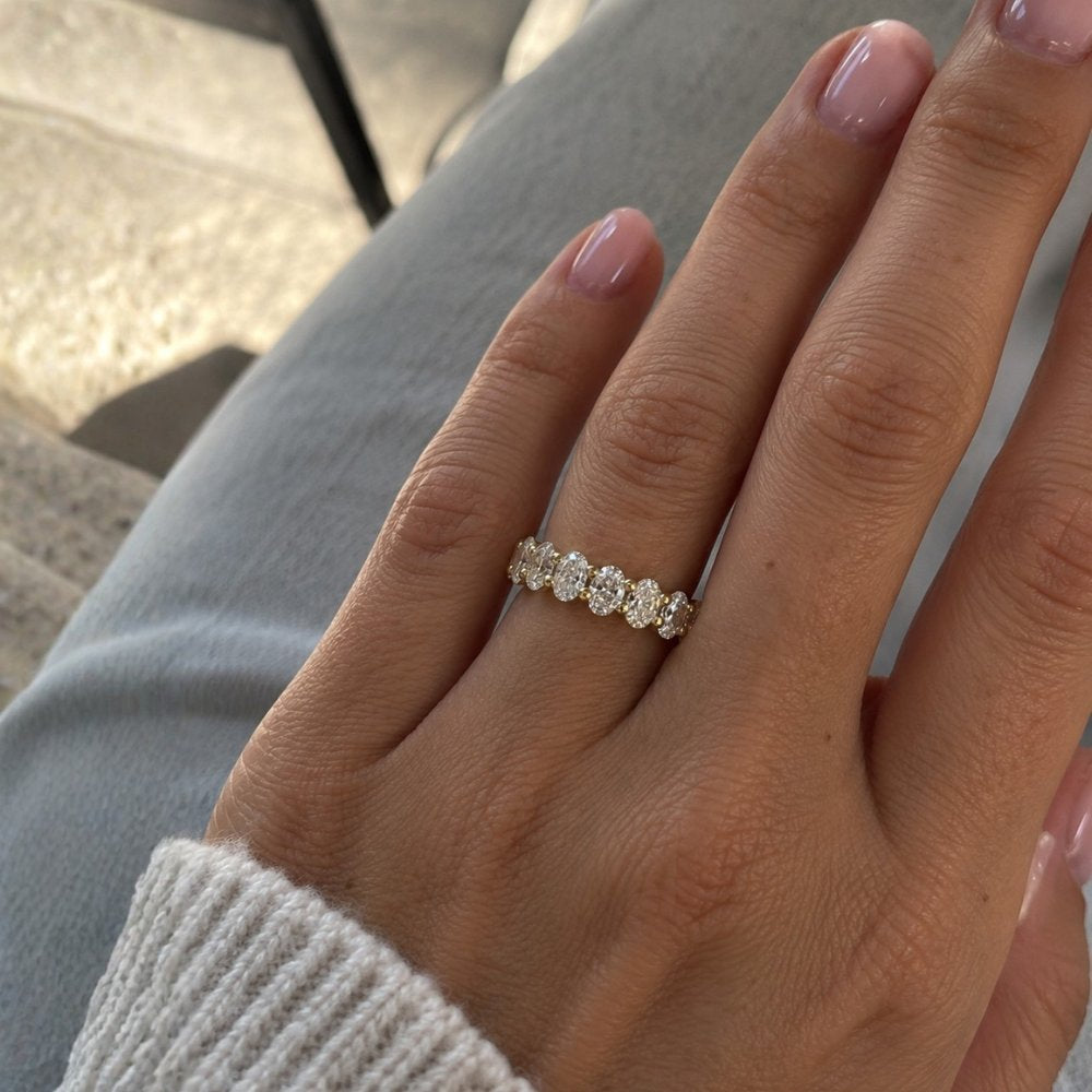 READY TO SHIP - Valentina 2.25CTW Oval 3/4 Eternity Band