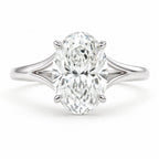 Hailey 4ct Oval Low Set Split Shank Ring