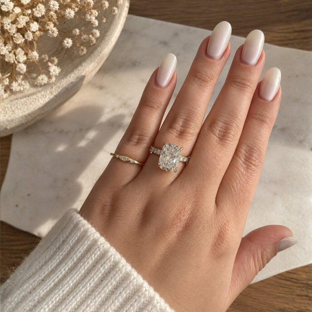 READY TO SHIP - Serena 5.02ct Elongated Cushion Cut Lab Diamond Ring