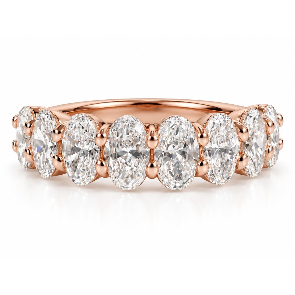 Chloe 2.4CTW Oval Half Eternity Band