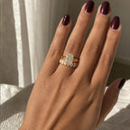 READY TO SHIP - Tanya 3ct Elongated Cushion Tapered Ring
