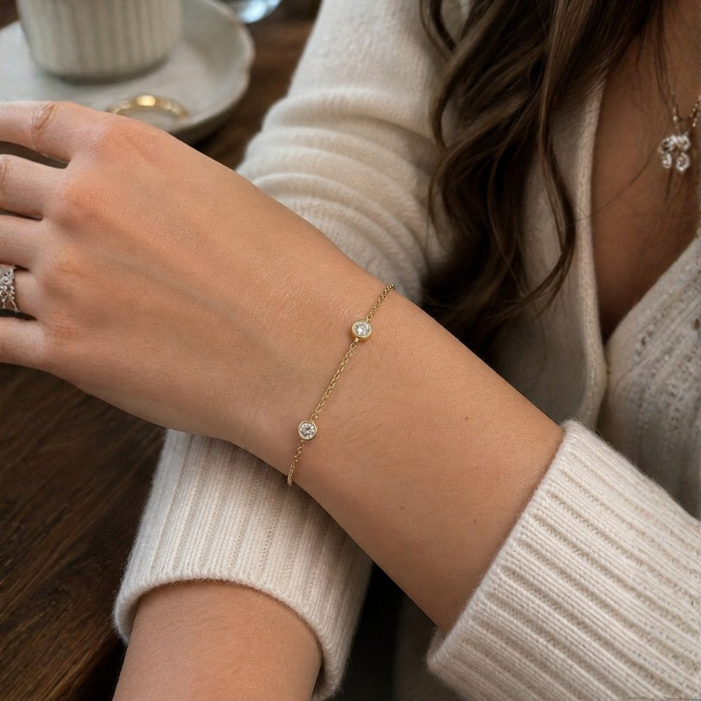 Maeve 0.5CTW Lab Diamond Dainty Bracelet image 1