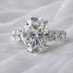 Valentina 6.1CTW Oval Cut Moissanite Engagement Ring - M and F Series image 8