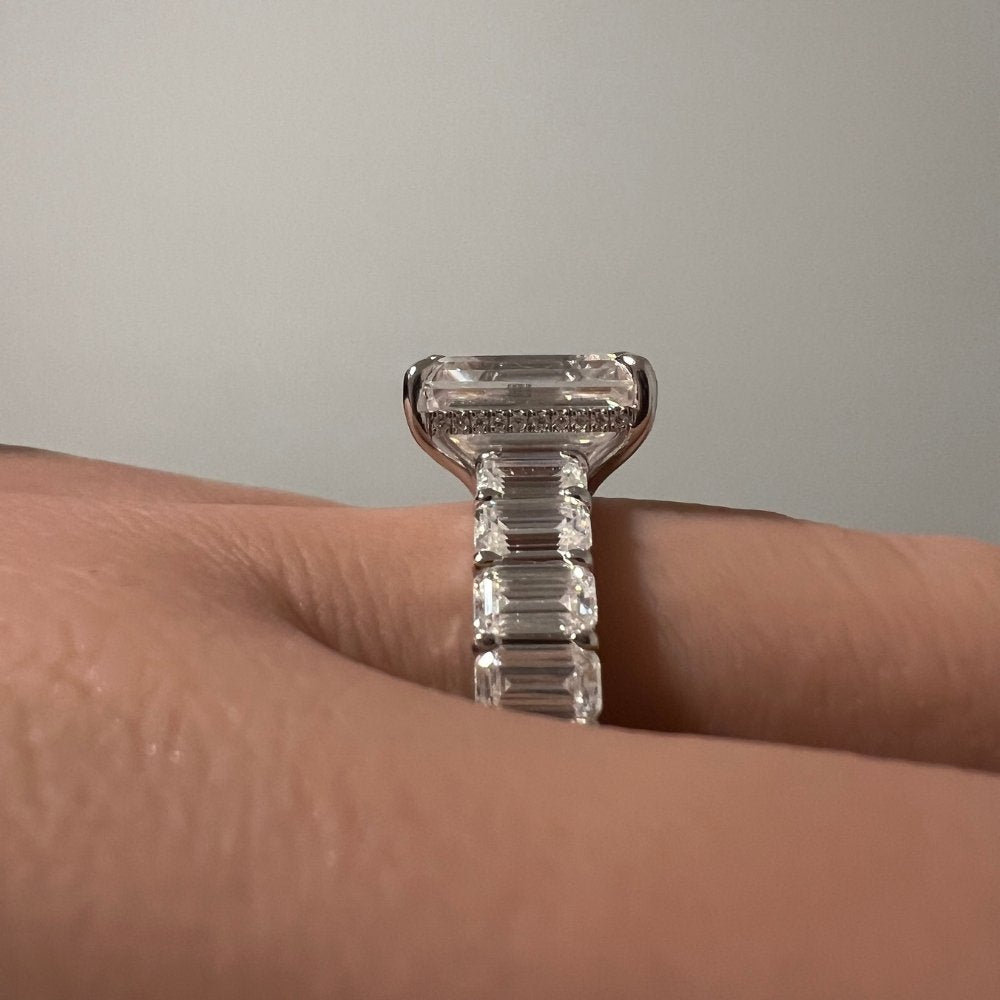 Signature Melody 11CTW Emerald Cut Moissanite Engagement Ring image 4
