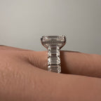 Signature Melody 11CTW Emerald Cut Moissanite Engagement Ring image 4