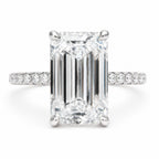 Signature Isabelle Emerald Cut 4ct Pave Cathedral Setting Ring image 0