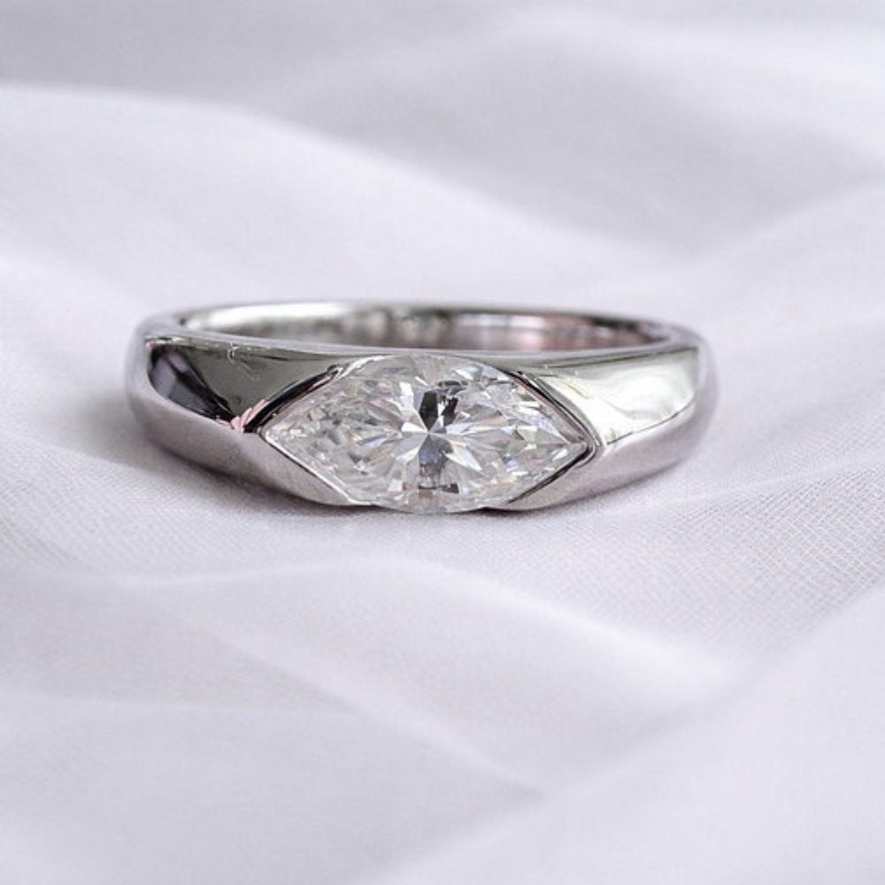 Nathan 1ct Marquise Cut Unisex Ring - M and F Series image 6