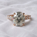 Signature Sophie 4.4CTW Oval Cut Hidden Halo Engagement Ring image 7