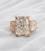 Emilia 6.6CTW Radiant Cut Trilogy Ring - M and F Series image 5