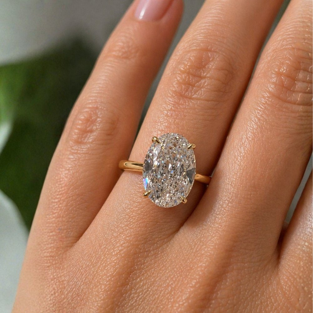 Signature Daisy Oval Cut 5ct Cathedral Ring image 1