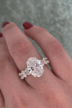 Valentina 6.1CTW Oval Cut Moissanite Engagement Ring - M and F Series image 3