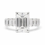 Signature Melody 11CTW Emerald Cut Moissanite Engagement Ring image 0