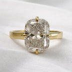 Christina 3ct Elongated Cushion Cut 3mm Wide High set Ring - M and F Series image 3