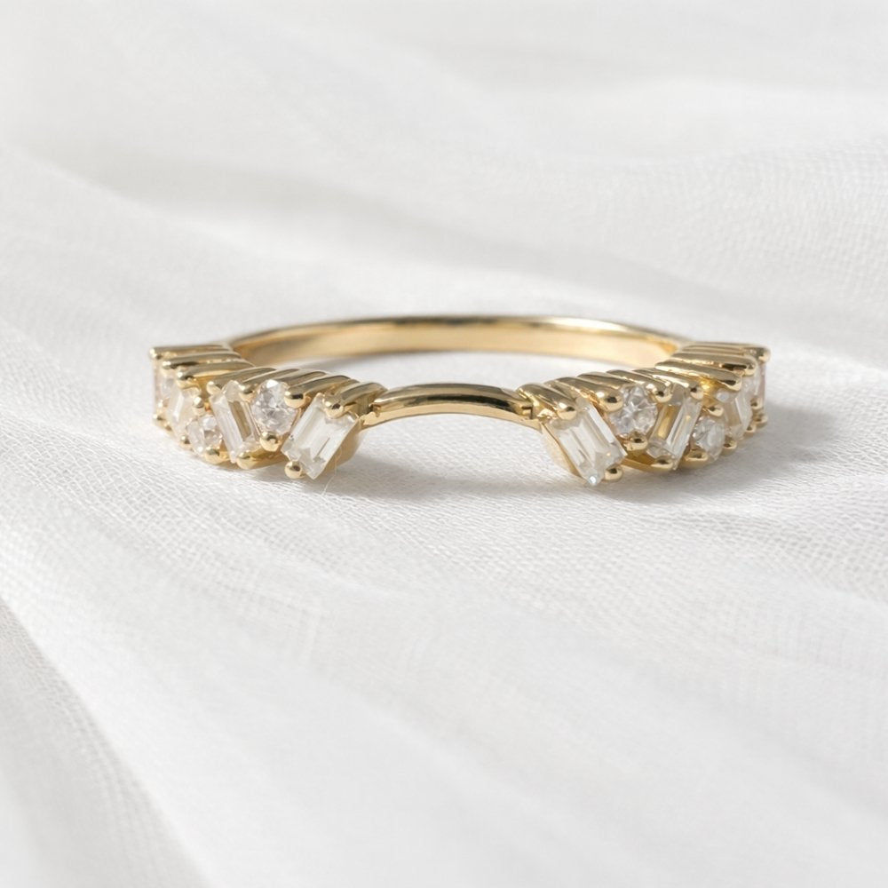 Signature Amina Open Bar Moissanite Mosaic Half Eternity Band image 2