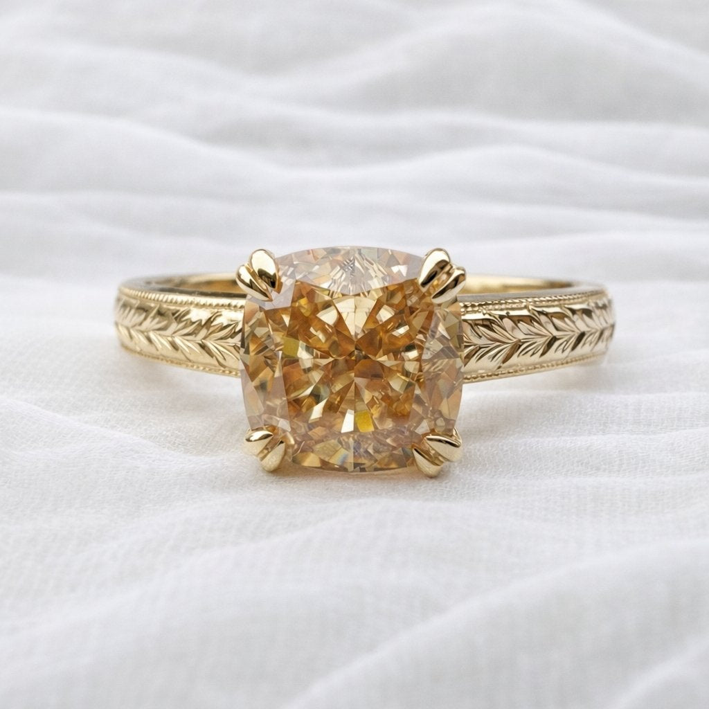 Deborah 2ct Cushion Cut Textured Ring - M and F Series image 3