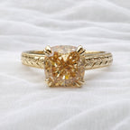 Deborah 2ct Cushion Cut Textured Ring - M and F Series image 3